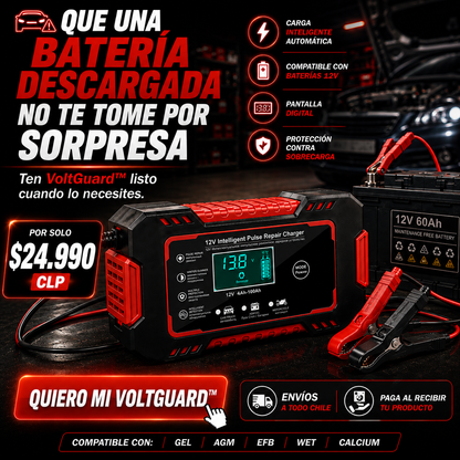 VoltGuard™ - Cargador Inteligente 12V para Baterías