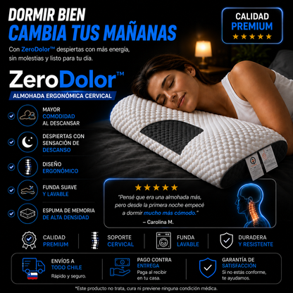 ZeroDolor™ Pro - Almohada Cervical Ergonómica Premium
