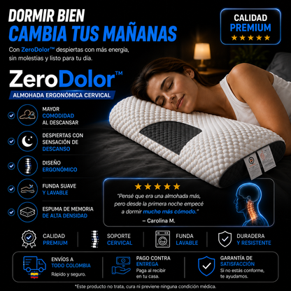 ZeroDolor™ Pro - Almohada Cervical Ergonómica Premium